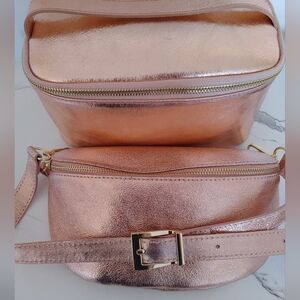 Metallic Rose Gold Women's Bag Set